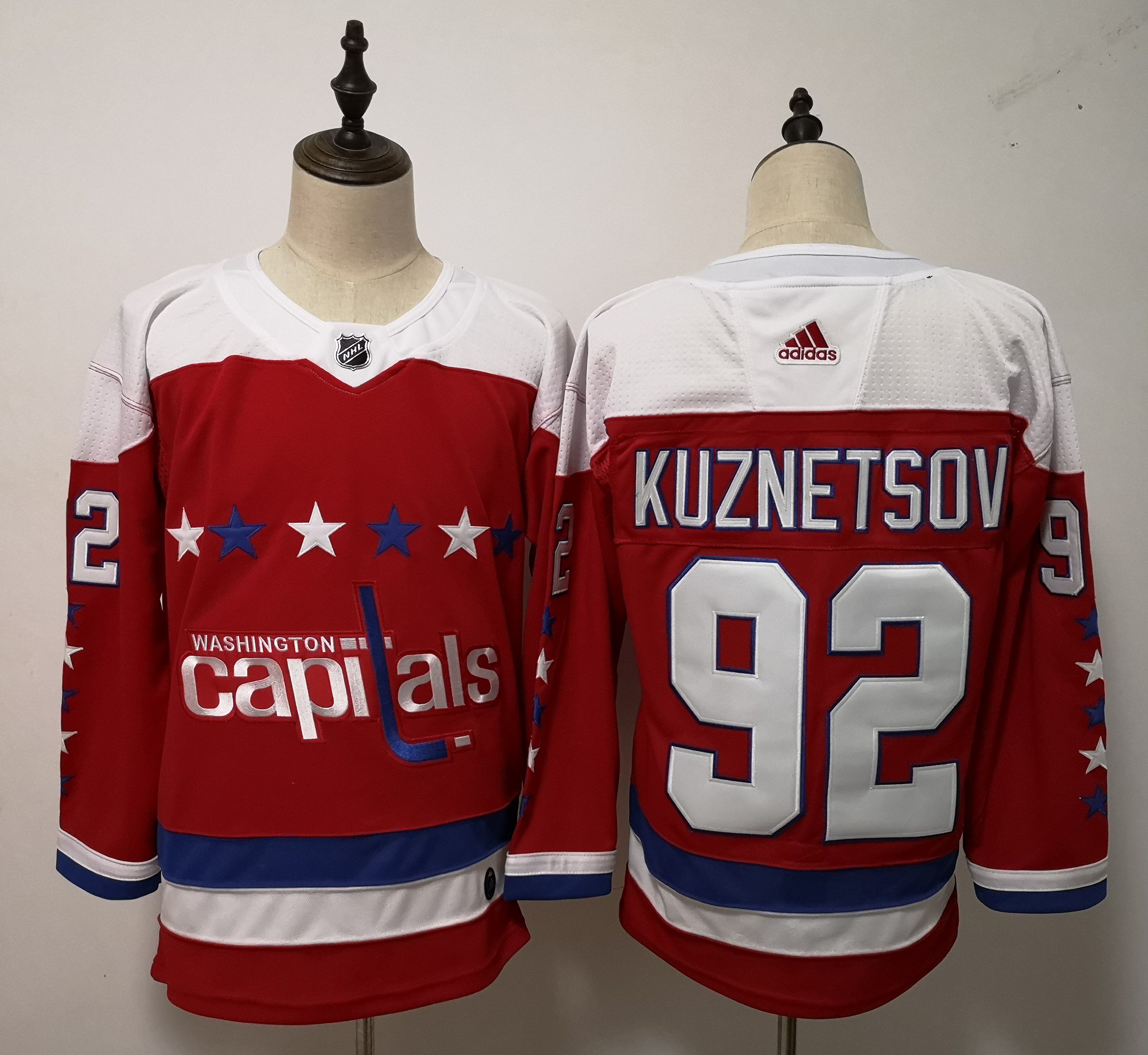 Men Washington Capitals 92 Kuznetsov Red Adidas Alternate Authentic Stitched NHL Jersey